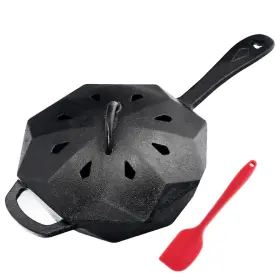 Ukenem 780943942796 Cast Iron Skillet With Lid Pre-seasone Mini Smoker Skillets And Egg Pan Assist