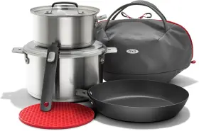 Cc008193-002 Un Brand Outdoor 8 Piece Camping Cookware Set 10 Inch Pre-seasoned Carbon Steel Frying Pan S