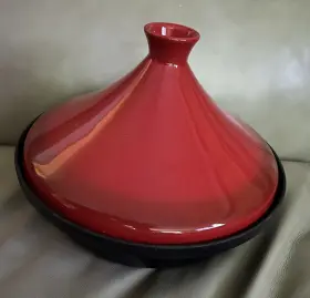 Uno Casa 719689877217 Cast Iron Tagine Pot Moroccan For Cooking - 3.65 Quart Tajine Wi