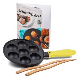 Upstreet 712038703906 Cast Iron Aebleskiver Pan Ideal For Mini Pancake Mold Cake Pop And Tako