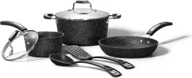 030903-002-0000 Usa The Rock 7pc Non-stick Cookware Set - Durable Forged Aluminum Oven Safe Pfoa
