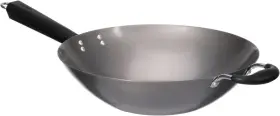 Pan-10043w Usa 313053053061 Natural Wok With Triangle Handle 14-inch Silver