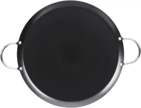 Car-52010 Usa 9in Carbon Steel Nonstick Round Comal With Metal Handles Black