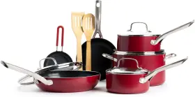 Cc004162-001 Usa Textured Ceramic Nonstick 12 Piece Cookware Pots And Pans Set With Stainless St
