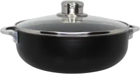 Chi-80652 Usa 3.2 Quart Bistro Ceramic Nonstick Caldero/dutch Oven With Glass Lid Black