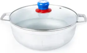 Gau-80139 Usa 3.7 Quart Boricua Cast Aluminum Caldero With Glass Lid