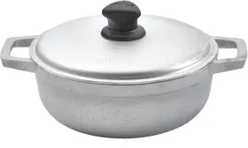 Gau-80502 Usa Aluminum 2.0 Quart Traditional Colombian Caldero For Cooking And Serving Silver