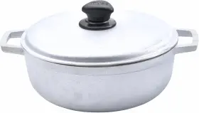 Gau-80505w Usa Traditional Caldero Made In Colombia With Lid 4.8 Quart Silver