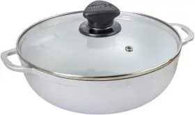 Gau-80524 Usa Caldero Stock Pot With Glass Lid 3.7qt Cast Aluminum Perfect For Serving Small