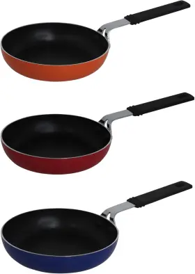 Gau-85723t Usa 5.5in Aluminum Nonstick Mini Egg Pan With Cool Touch Handle Blue/orange/red