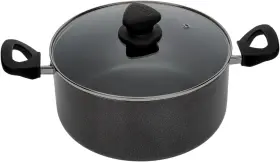 Imu-91635 Usa Nonstick Stock Pot With Glass Lid 4.8-quart Cookware Black