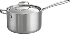 024ds Usa Inc. Tri-ply Clad Stainless Steel 4-quart Sauce Pan With Lid Induction-ready Dishwa