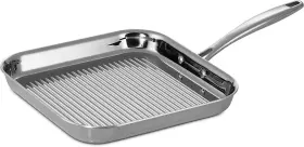 072ds Usa Inc. Signature Tri-ply Clad Stainless Steel 11-inch Square Grill Pan Induction-ready