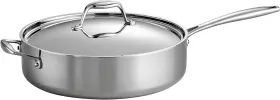 073ds Usa Inc. Signature Tri-ply Clad Stainless Steel 6-quart Saute Pan With Lid Induction-rea