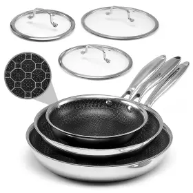 Useluck 850077944970 Nonstick Frying Pans With Lid 8/10/12 Inch Stainless Steel Skillet Set H