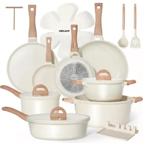 Useluck 850077944994 Pots And Pans Set Non Stick Non-toxic 22 Pcs Ceramic Cookware Sets Nonstick