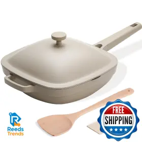 B0f9dys8nz Useluck 10.5 Inch 3.8qt Ceramic Pan With Lid Non Stick Frying Pans Cast Aluminu