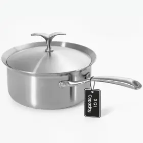 Cookwaresteel03 Useluck 3 Quart 5-ply Stainless Steel Saucepan With Lid Induction-compatible Oven