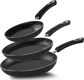 Uk0336 Utopia Kitchen Non-stick Frying Pan Set With Variety Pack Grey-black