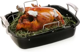 Uukrave 445026278225 Turkey Roasting Pan With Rack U-shaped Extra Large 18.5 X 14.7 Inch N