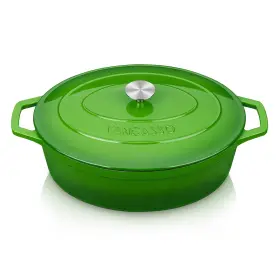 B0bjnq4hxw Vancasso 9.3 Quart Oval Enameled Cast Iron Dutch Oven Pot With Lid Non-stick