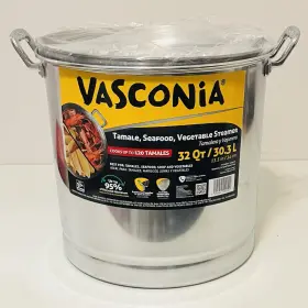 713645 Vasconia Steamerpot Lid And Tray Aluminum Stainless 32 Quart Silver New
