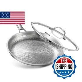 B0g48v68w6 Vednhol Titanium Pan 12 Inch Pure Hammered Pro Frying Lid