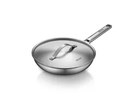Vd28sgmqj-g Vednhol Stainless Steel Frying Pan With Lid 12 Inch Tri-ply