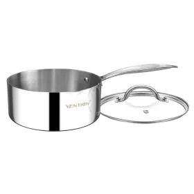 Vention B0c249xy3h Tri-ply Stainless Steel 1.4 Quart Saucepan Lid Small Sauce Pan Pour