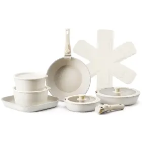 Vevor 197988510338 17 Piece Pots And Pans Set Granite Nonstick Kitchen Cookware Induction White
