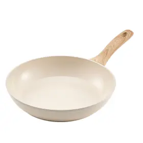 Vevor 197988529538 3 Piece Frying Pan Aluminum Skillet Set 8 9.5 11 In Handle Pre-seasoned Beige
