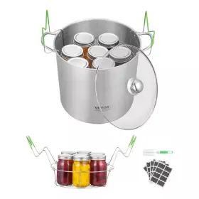 Vevor 313046090004 21 Quart Canning Pot With Rack And Lid Stainless Steel Waterbath Canner Dual