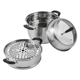 Sczg28cm0000ndjsg Vevor Steamer Pot 3-tier 11 Inch And 8.5 Quart Stock Vegetable 2 Steaming Tray