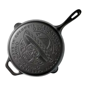 Victoria 815457020514 12-inch Day Of The Dead La Calaca Cast Iron Skillet Dia De Los Muertos Seaso