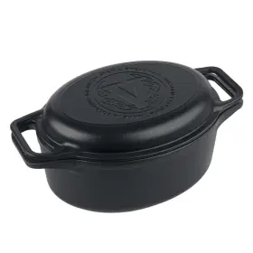 Victoria B0czsd5z2f 6-quart Cast Iron Oval Dutch Oven Combination Combo Cooker Pot And
