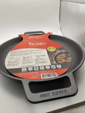 Skl-310 Victoria Cast Iron Round Skillet With Double Loop Handles 10 Inches