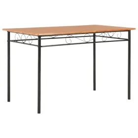 281401 Vidaxl Brown And Black Dining Set For 4 Or 6 People