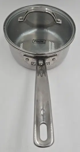 40011-0122 Viking 2 Quart 3-ply 18/8 1050 Alloy Core Stainless Steel Sauce Pot With Glass Lid