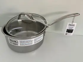 40011-3003b Viking 3ply Stainless Steel Saucepan With Glass Lid Handle 3 Quart 2.8l Quarts