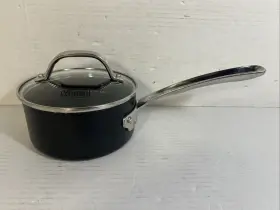 40051-0121 Viking Hard Anodized Nonstick 1 Quart Saucepan With Lid Black Gas/electric/halo