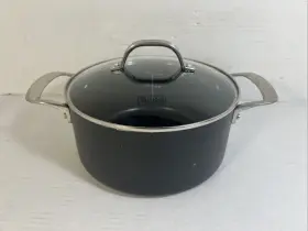 40051-0224gb Viking 4 Quart 3.7 L Stock Pot W Clear Lid Hard Anodized Nonstick Aluminum Black