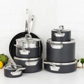 40051-9915c Viking Hard Anodized Nonstick 15-piece Cookware Set With Glass Lids New