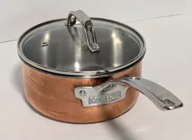40571-0122c Viking 3-ply Copper Clad Pot And Vented Glass Lid 2 Quart