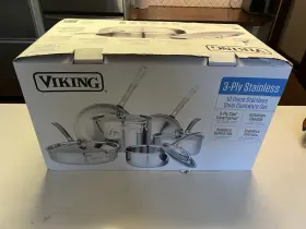 4513-3510 Viking Contemporary 3-ply Stainless Steel 10 Piece Cookware Incomplete Set