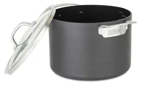 Viking 840595104345 Culinary Hard Anodized Nonstick Stock Pot 8 Quart Includes Glass Lid Gray