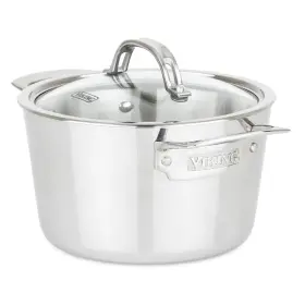 Viking 840595104628 Culinary Contemporary 3-ply Stainless Steel Soup Pot 3.4 Quart Includes Gla