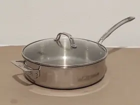 Viking 840595107216 3-ply 18/8 Stainless Steel Saute Pan Glass Lid 5.25 Quart - Used Read
