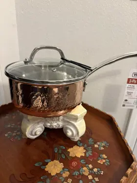 Viking 840595109883 3-ply Copper With Stainless Interior 2.25 Quart Sauce Pan Glass Lid New
