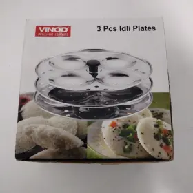 Vinod 827016250010 Cookware Idli Plates 3 Piece Stand Indian Breakfast
