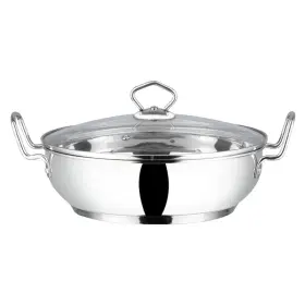 Dask-143442350984-04 Vinod Stainless Steel Kadhai Inch Tempered Glass Lid Induction Friendly Wok26cm/10.5 I